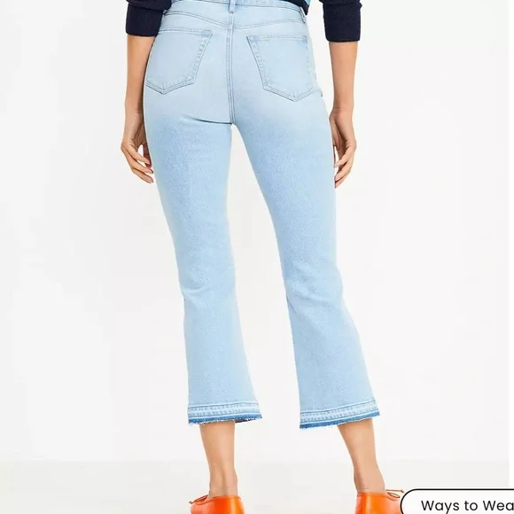NWT Size 32 Loft Kick Crop Jeans in Vivid Light Indigo Wash - Picture 3 of 8
